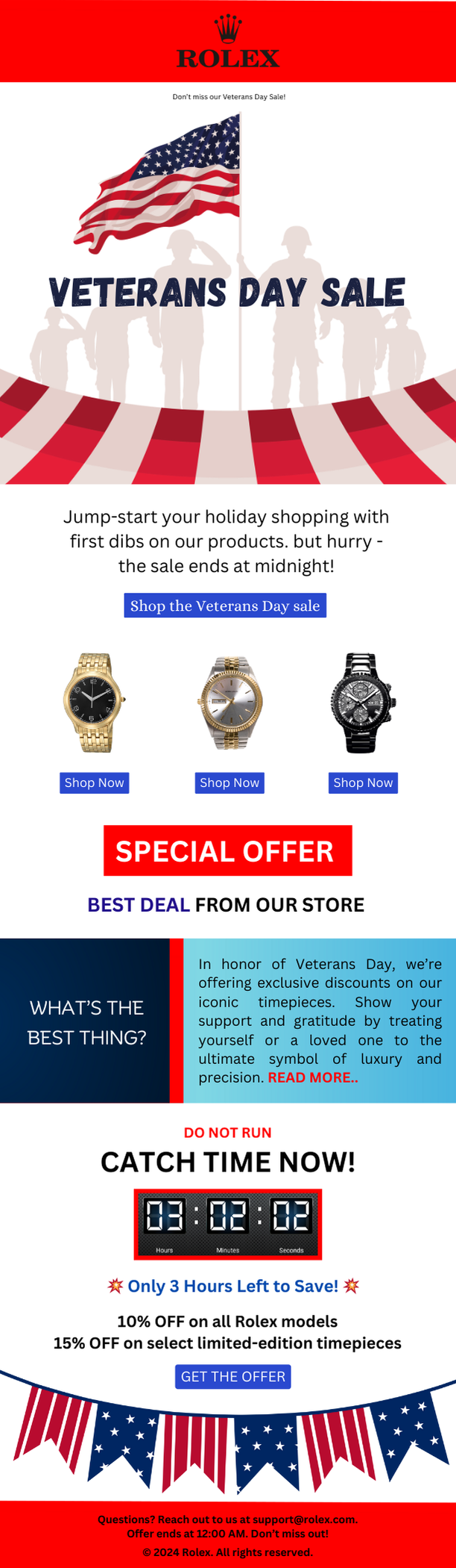 veterans day email examples | wiiv.ai |  Countdown to Honor: Rolex