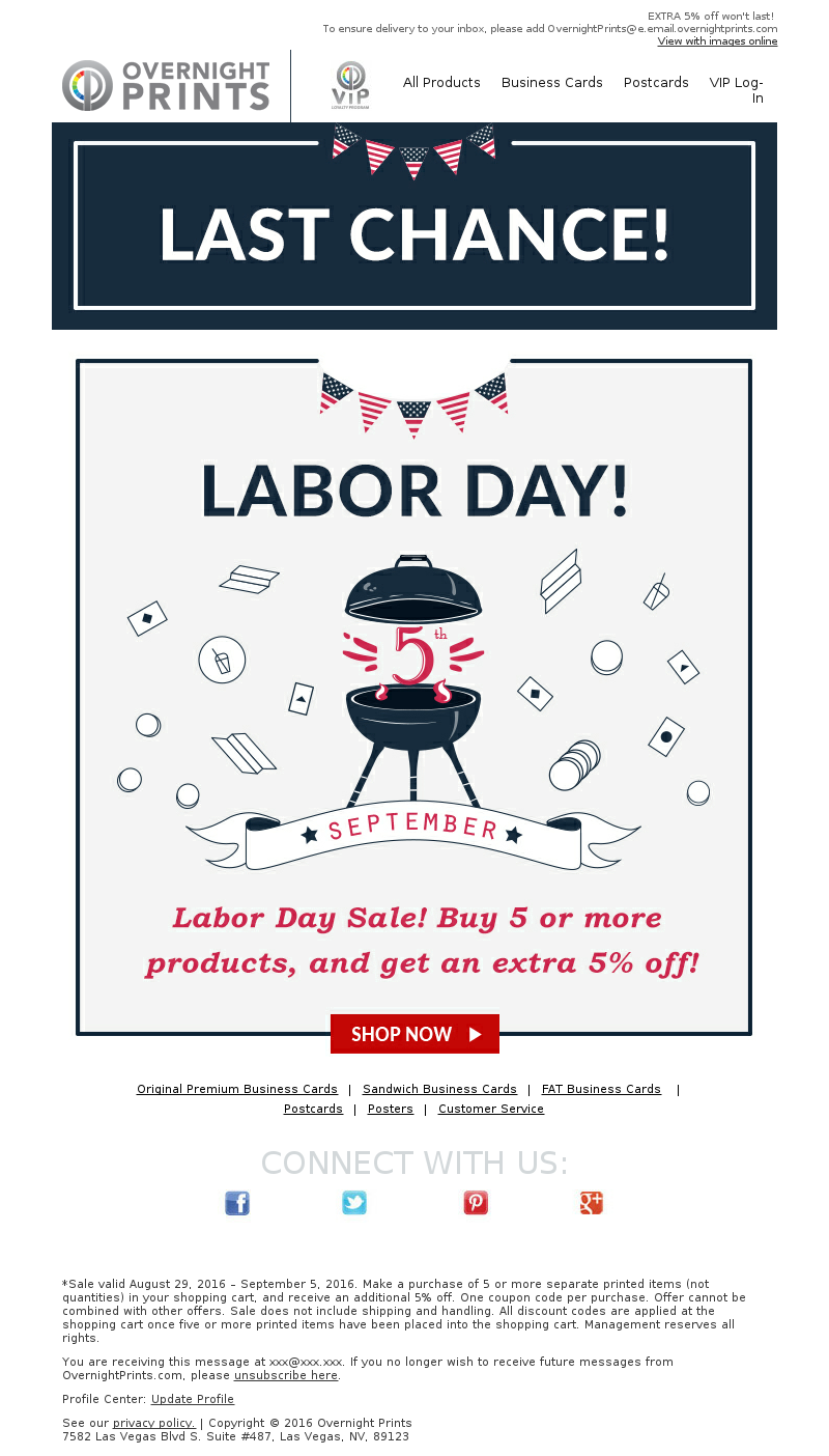 wiiv.ai | Labor Day Email Examples | LABOR DAY REMINDER: OVERNIGHT PRINTS