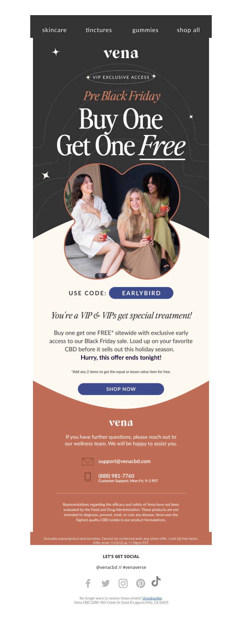 BOGO (Buy One Get One Free) Offers: Medterra | Black Friday Email Examples | wiiv.ai