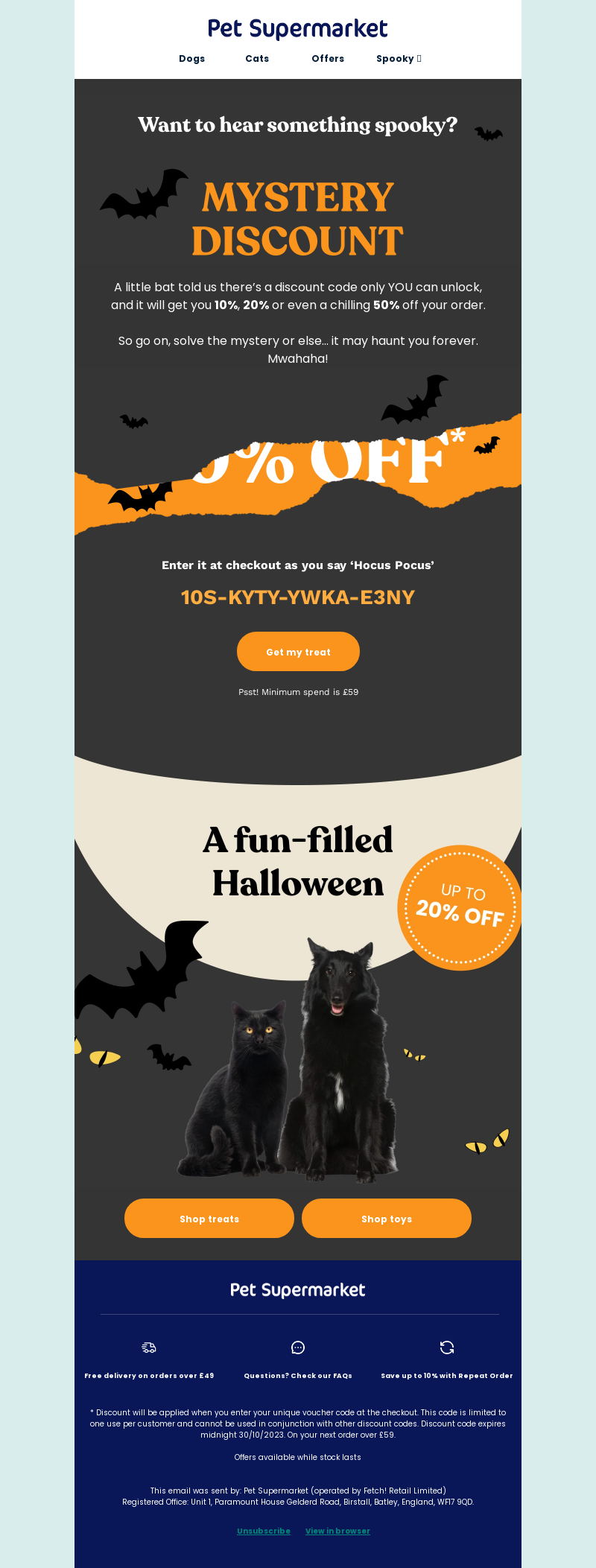 Spooky Mystery Discount: Pet Supermarket (U.K.) | wiiv.ai