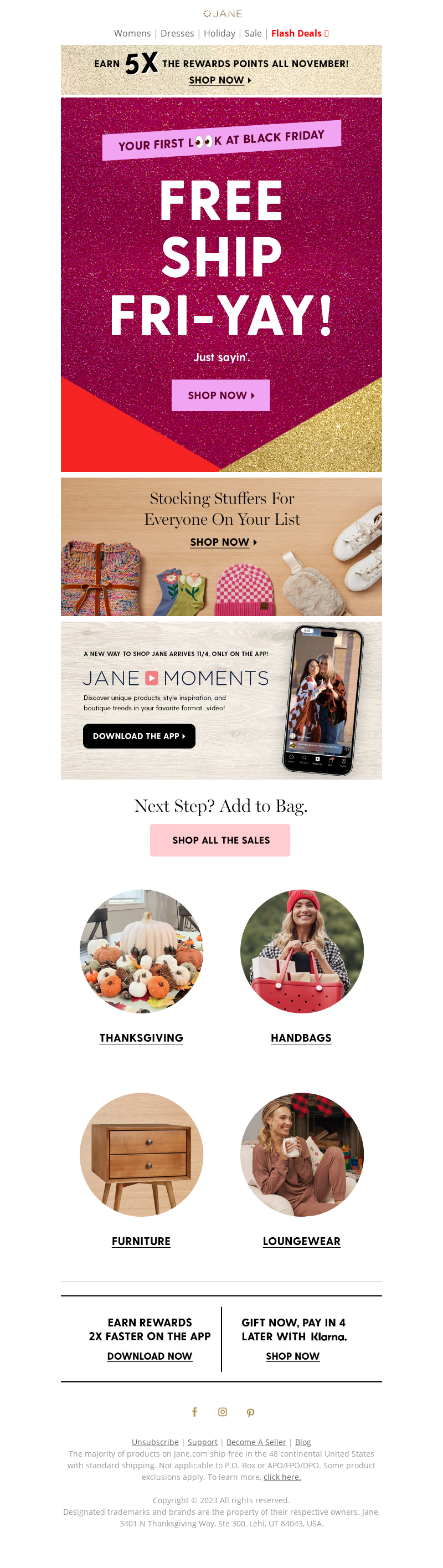  Free Shipping: Jane | Black Friday Email Examples | wiiv.ai